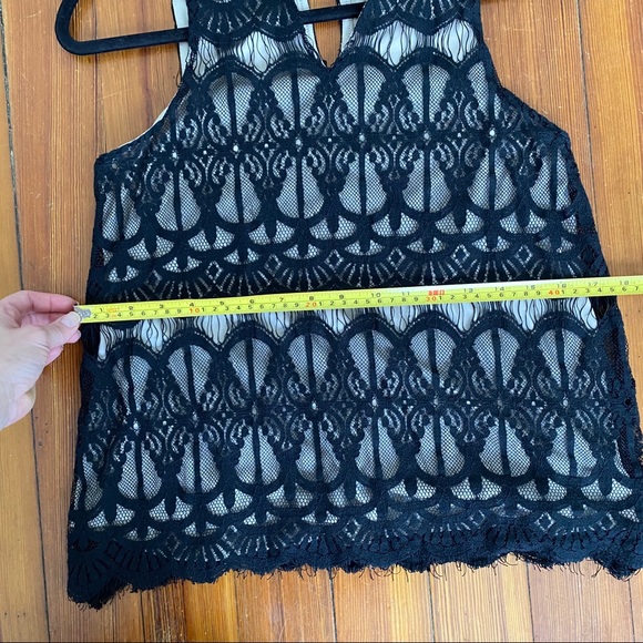Black Lace Halter Top Size M - Picture 6 of 6